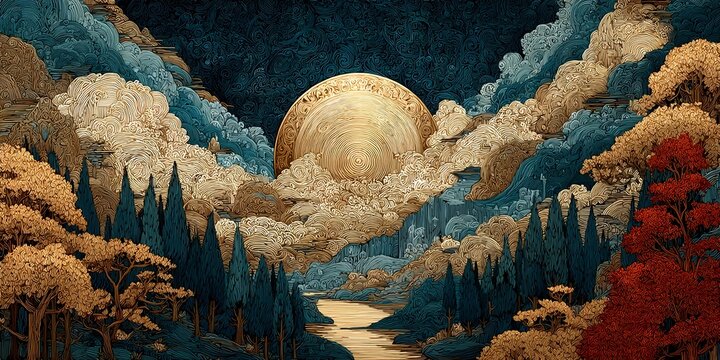 Mountains, trees and sun nature wallpaper 