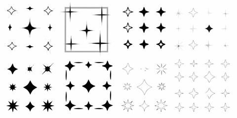 Collection of starburst and sparkle graphic elements