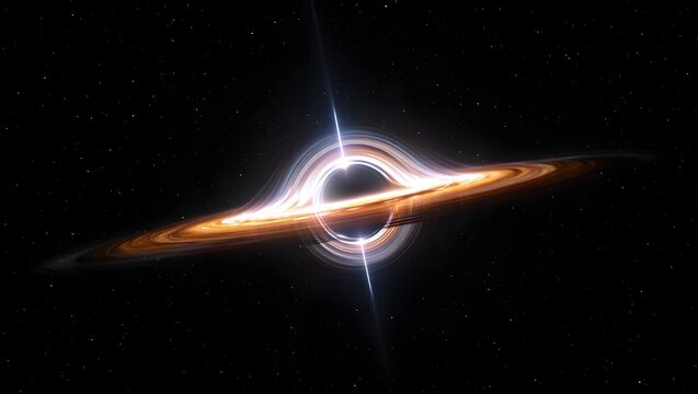 Highly Realistic Visualization of a Black Hole with Luminous Accretion Disk and Photon Sphere in Space