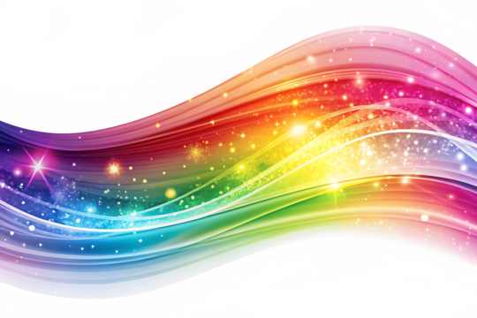 Glitched Rainbow Abstract Wave with Pixel Artifacts on White colorful vibrant isolated on a transparent background