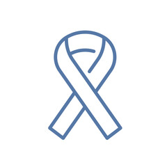 Awareness ribbon icon. Support, solidarity, cause, health awareness. Vector thin line illustration. Editable stroke.