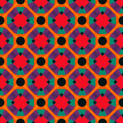 Complex, repeating geometric artwork in a bold color scheme, decorative and modern design ideal for fashion, home decor, and web projects. 3600x3600 px high quality JPG background