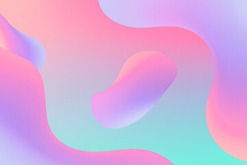 Obraz premium Vibrant Gradient Abstract: A visually stunning abstract design comprised of fluid shapes and a seamless gradient color scheme, creating a sense of depth and fluidity