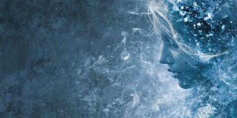 Ethereal Portrait of a Frosty Woman in Winter