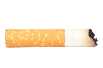 Cigarette Butt on White Background trash