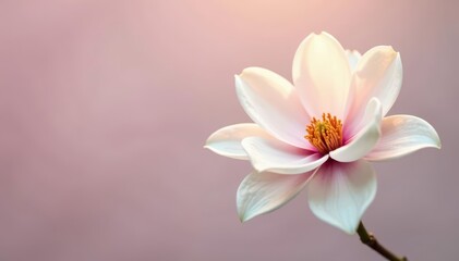 Single, pristine magnolia bloom, soft light, studio shot , magnolia, beautiful