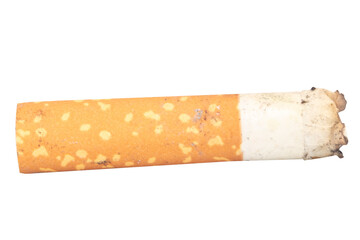 Cigarette Butt on White Background trash