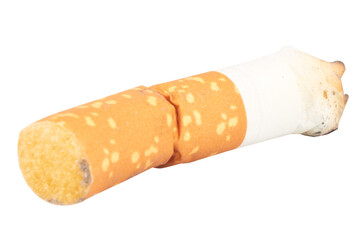 Cigarette Butt on White Background trash