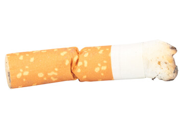 Cigarette Butt on White Background trash