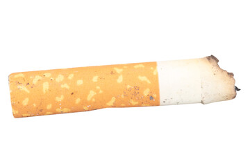 Cigarette Butt on White Background trash