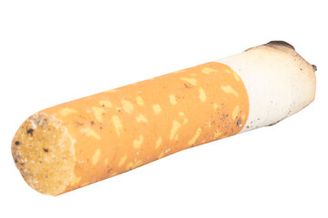 Cigarette Butt on White Background trash