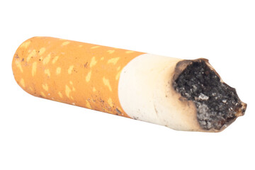 Cigarette Butt on White Background trash