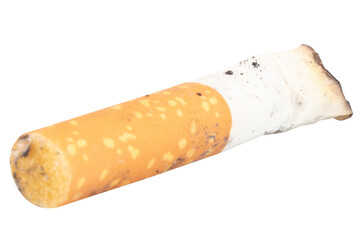 Cigarette Butt on White Background trash