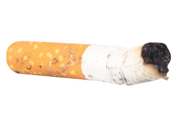Cigarette Butt on White Background trash