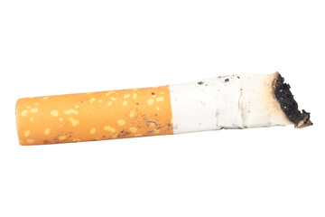 Cigarette Butt on White Background trash