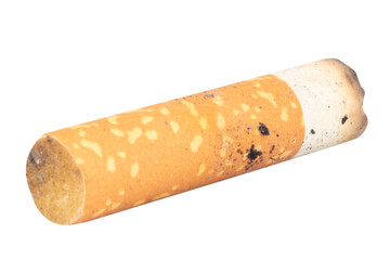 Cigarette Butt on White Background trash
