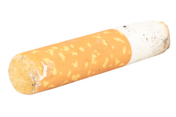 Cigarette Butt on White Background trash