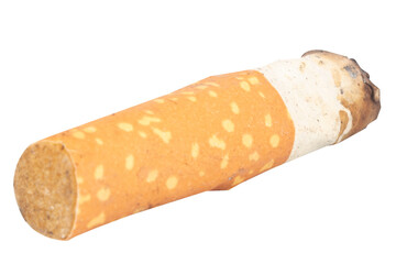 Cigarette Butt on White Background trash