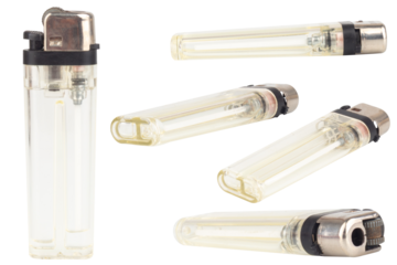 Single White Lighter on White Background