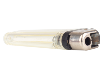 Single White Lighter on White Background