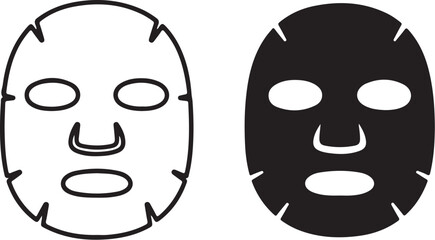 Vector art of sheet face mask for beauty and skincare treatment on isolated