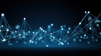 Abstract network design with light blue lines and points.