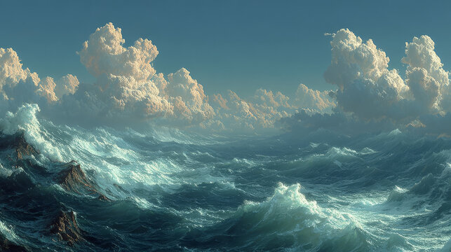 panorama of a stormy sea, HDRI, environment map , Round panorama, spherical panorama, equidistant projection, 360 high resolution panorama 
3d rendering,  