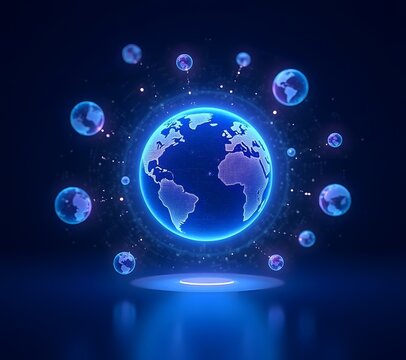 3d earth in the night