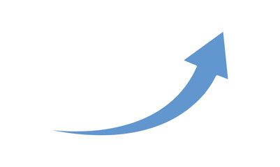 blue curved graph with arrow png file type. vector illustration eps file