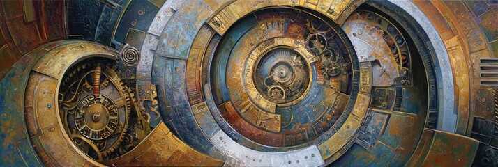 Intricate, concentric, circular machinery. 