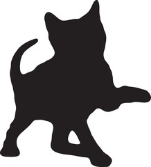 A silhouette cat pet animal detailed graphic