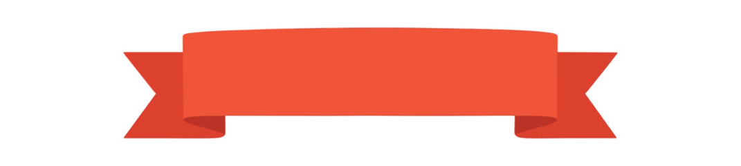 flat vector long horizontal ribbon banner with subtle folds no text no outline only solid color isolated on white