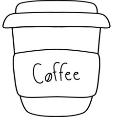 cup of coffee  black outline, art coffee, icon, illustration, art, colloring