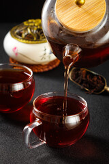 Traditional Puerh Tea Ceremony - Ancient Chinese Tea Culture with Glass Teapot and Brewing Ritual