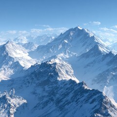 Obraz premium Snowy mountain range panorama