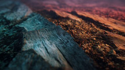 Fototapeta premium Textures of natural and cosmic materials in macro photography, 8K — stone, wood, crystals, organic and abstract patterns