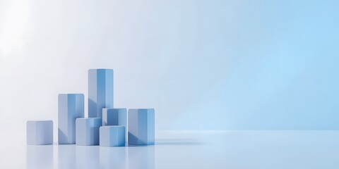 Fototapeta premium Economy, finance and investment background. Stacks of Cubes placed in a way to represent financial growth or success, financial graph growth of inflation and interest rate hike