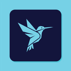 Hummingbird in flight Monogram logo design with a modern and abstract style for Business identity.