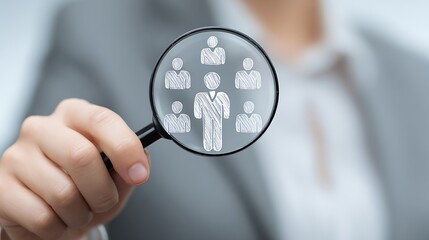 Searching Candidates with Magnifying Glass for Recruitment and Headhunting Concept