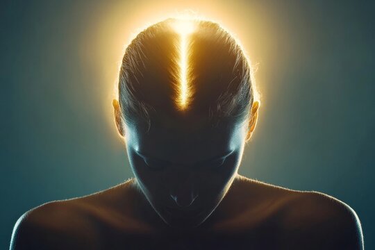  selective focus on head with pain visualization effect