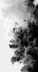 Abstract monochrome ink swirling