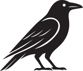 Fototapeta premium Black Crow Silhouette Vector Graphic Illustration
