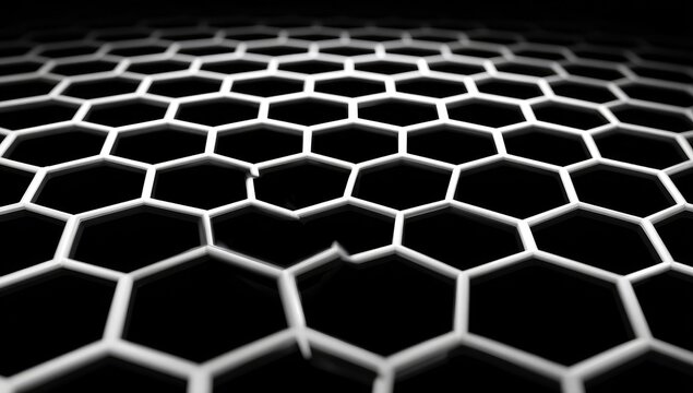 Abstract honeycomb pattern with fractured sections
