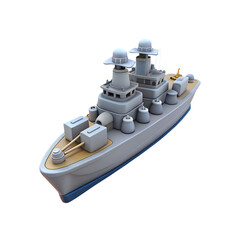 Battleship Warship 3D Transparent PNG Design