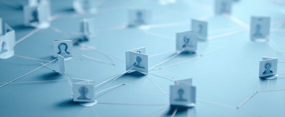 The visual representation of a digital networking concept with people connections.