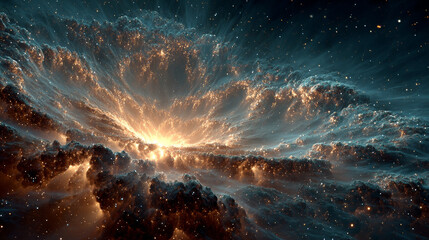 EPS 10. Explosion in space. An expanding galaxy. Vector illustration