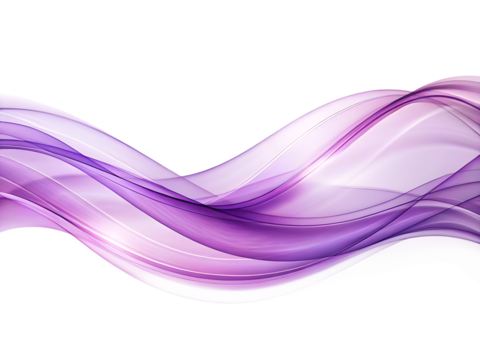 Translucent Purple Abstract Wave with White Accents on violet lavender isolated on a transparent background - Powered by Adobe