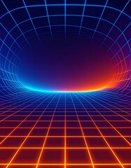 Futuristic grid landscape