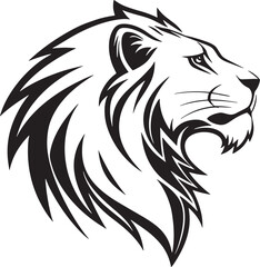 Majestic Lion Head Portrait Striking Animal Kingdom Design