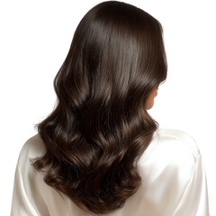 Naklejka premium Element Isolated Transparent Woman with long wavy hair from behind. PNG DIE-CUT for advertising